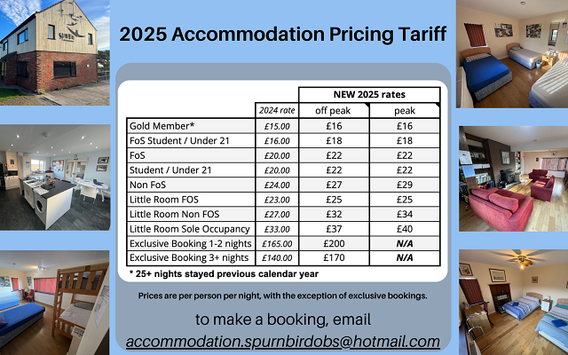 New pricing Tariff for staying at the Obs'