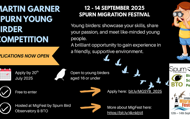 Martin Garner Spurn Young Birder Competition - Applications are OPEN