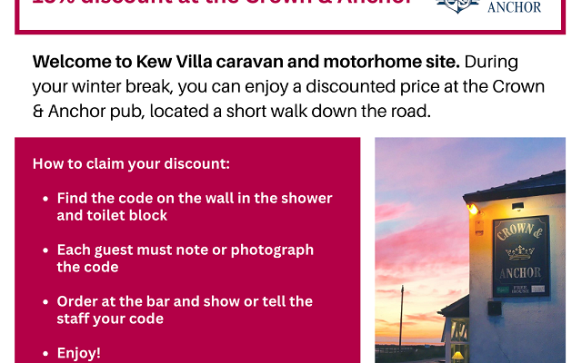 Winter Treat for Our Guests: 15% Off at the Crown & Anchor