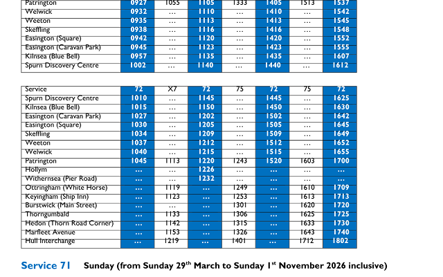 Spurn Explorer Bus Times